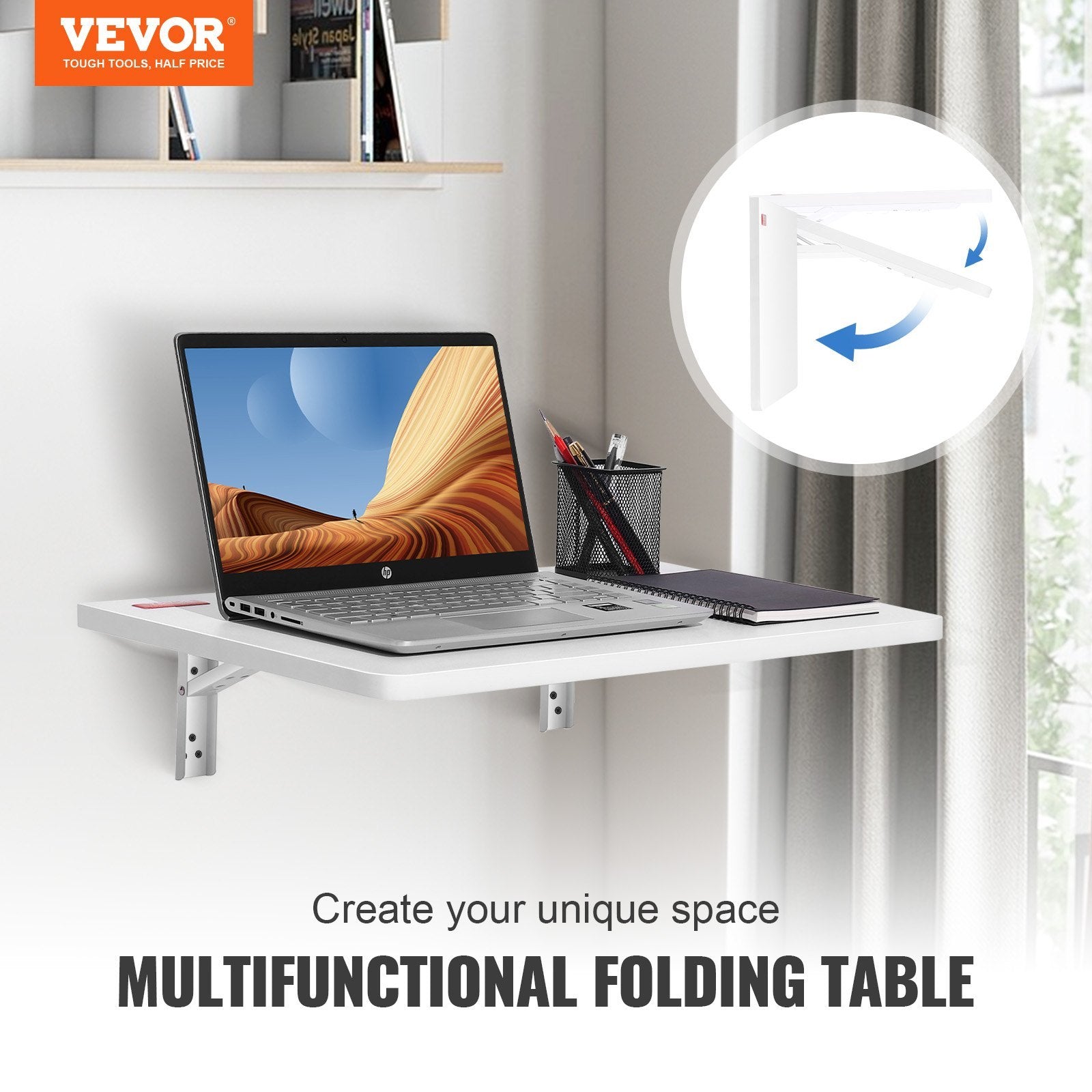 🪵 VEVOR Wall-Mounted Folding Table – Space-Saving Drop Leaf Desk