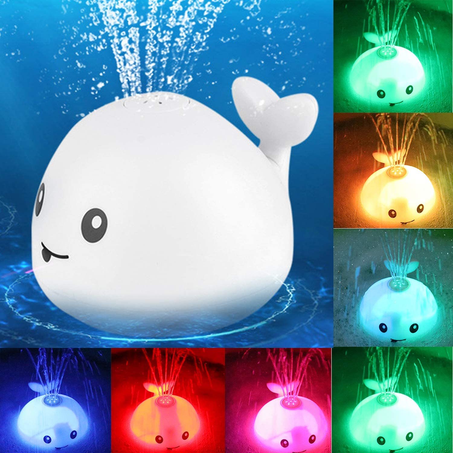 🐳 Cute Cartoon Whale – Interactive Water-Spraying Bath Toy with Lights & Music