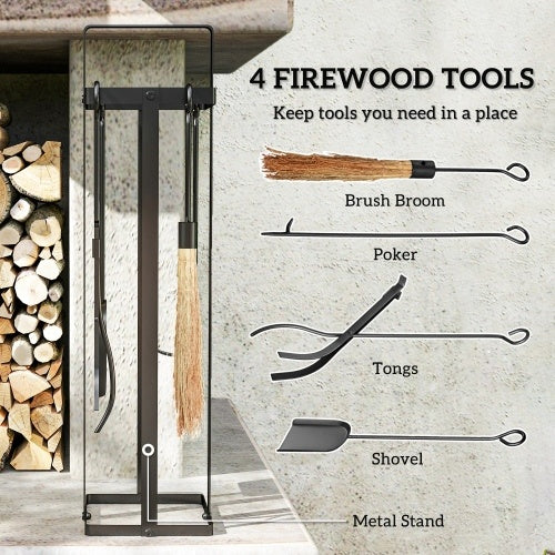 Outsunny 5-Piece Heavy-Duty Fireplace Tool Set β Indoor/Outdoor