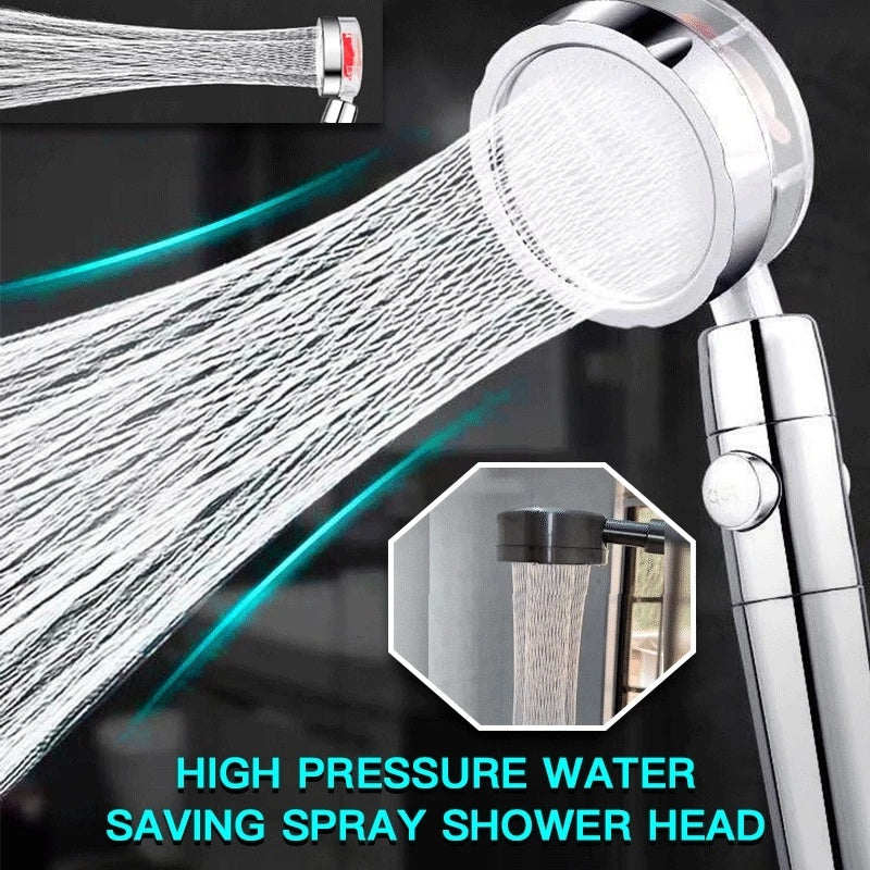 🚿 Propeller Driven Shower Head - High Pressure Handheld Shower Nozzle