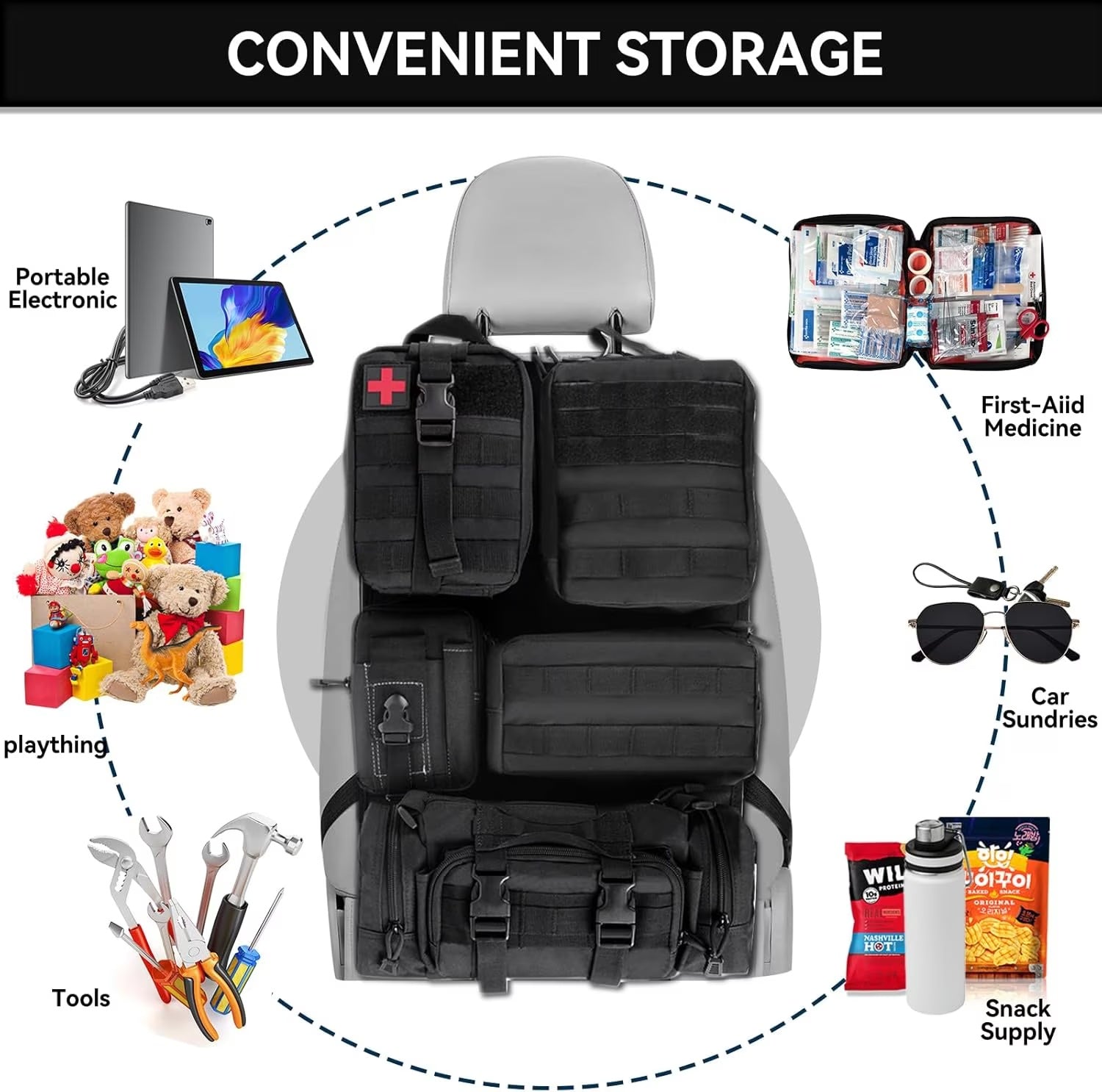 π Universal Tactical Seat Back Organizer