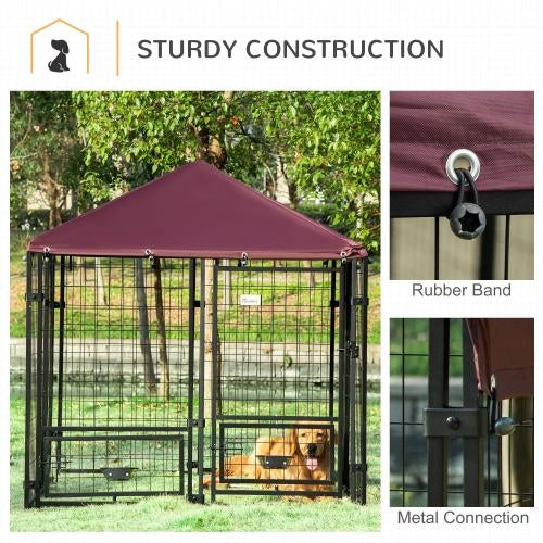 ๐ถ PawHut 5' x 5' Outdoor Welded Steel Dog Kennel
