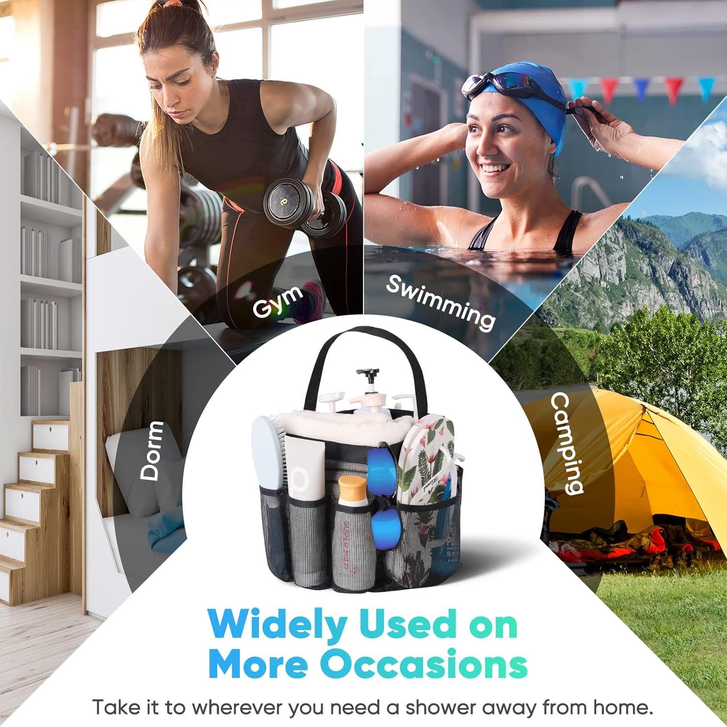 1 Pc Mesh Bath Storage Bag/Caddy – Foldable, Lightweight & Multi-Use