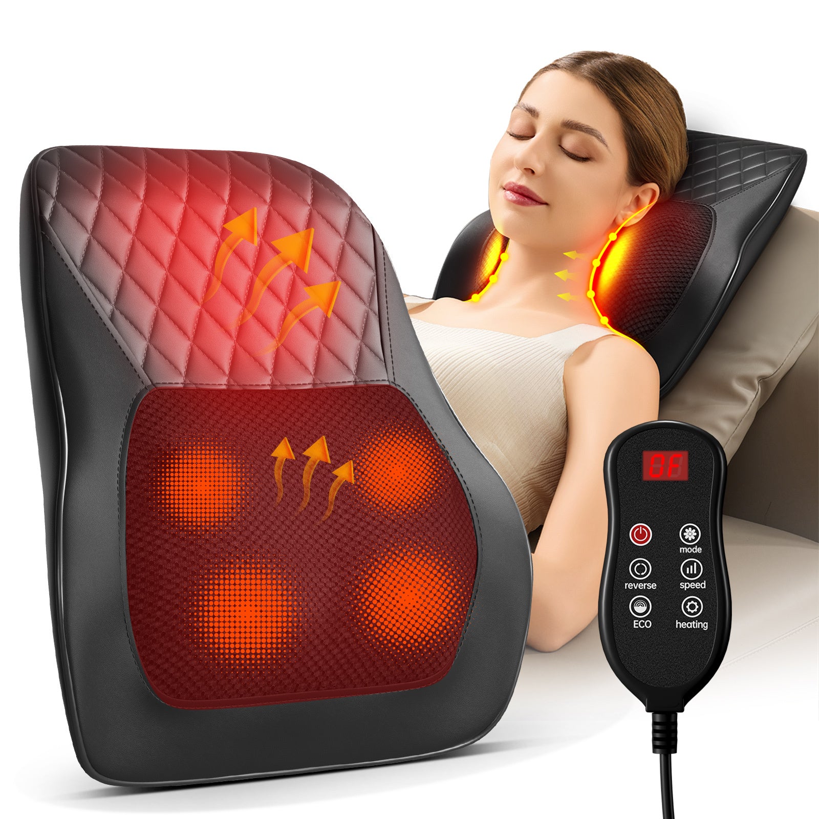 🌀 Waist & Back Full Body Heated Massager – For Neck, Shoulders & Back with 3 Massage Modes