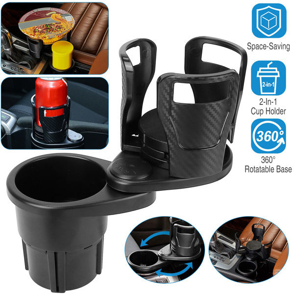 π 2-in-1 Rotating Car Cup Holder β Dual Drink & Storage Organizer