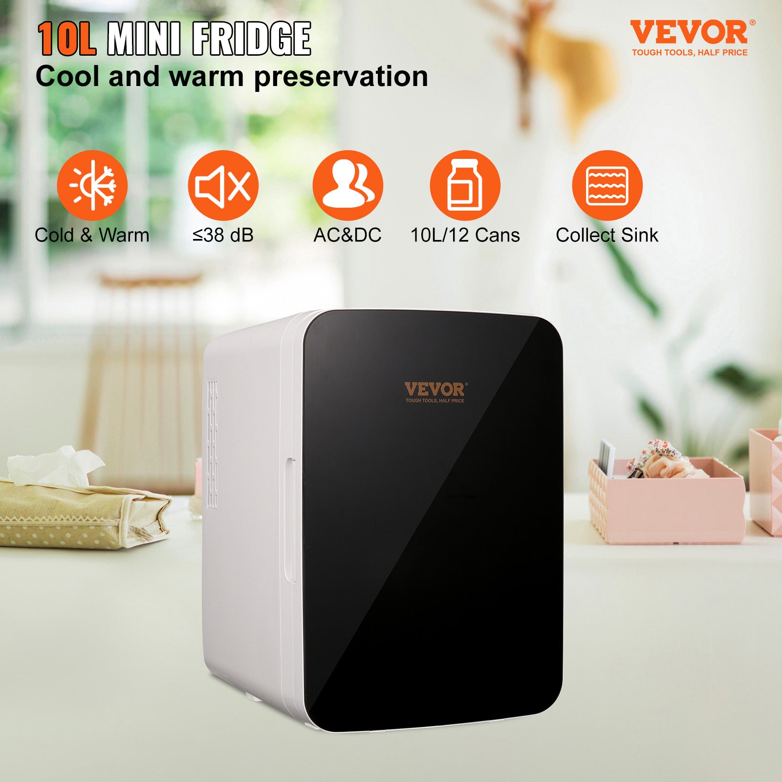 ๐ค VEVOR 10L Mini Fridge โ Luxury Portable Cooler & Warmer for Bedroom, Office, Car & Dorm