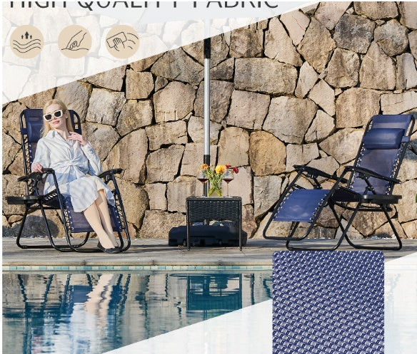 DEAL: Set of 2 Zero Gravity Lounge Chairs – Reclining with Pillow & Cup Holder