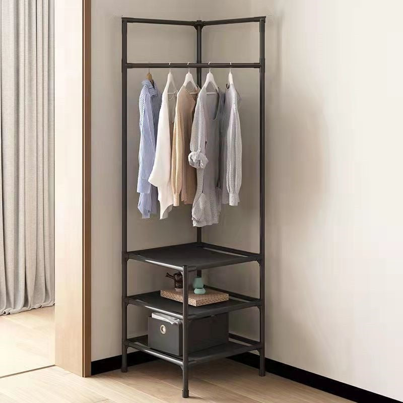 ๐งฅ Corner Coat Rack โ Multi-Layer Stainless Steel Rack with Bonus Hooks
