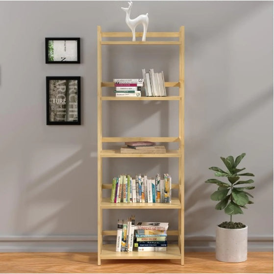 π 5-Tier Bamboo Bookshelf β Modern, Durable & Multi-Purpose