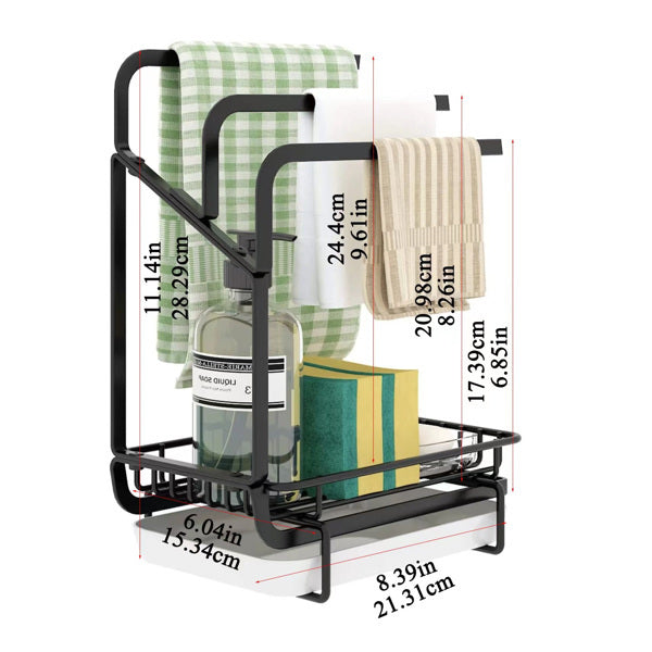 ๐งฝ Kitchen Sink Sponge Rack with Drain Tray โ Stainless Steel Organizer