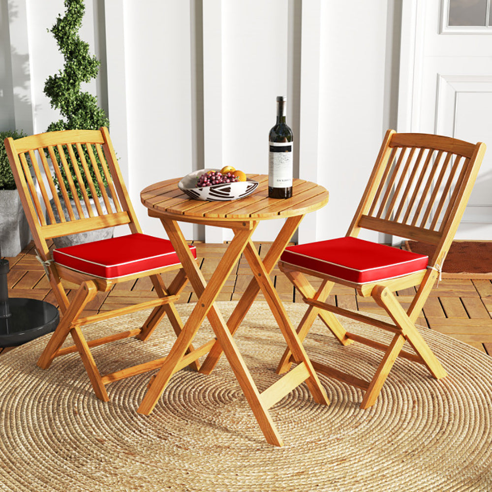 Outdoor Folding Chairs with Cushions – Set of 2
