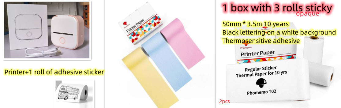 Phomemo T02 Mini Pocket Printer – Inkless Bluetooth Thermal Printer