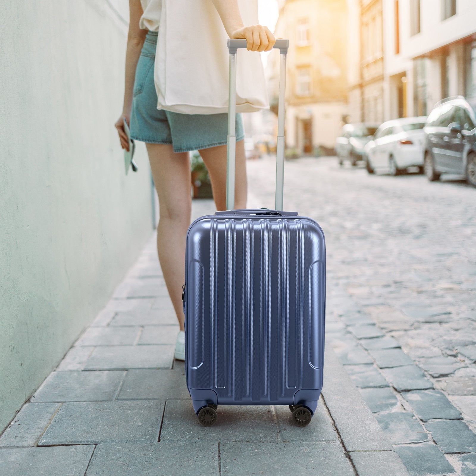 ✈️ Two-Piece Luggage Set – 20" Expandable Carry-On + 14" Travel Cosmetic Case