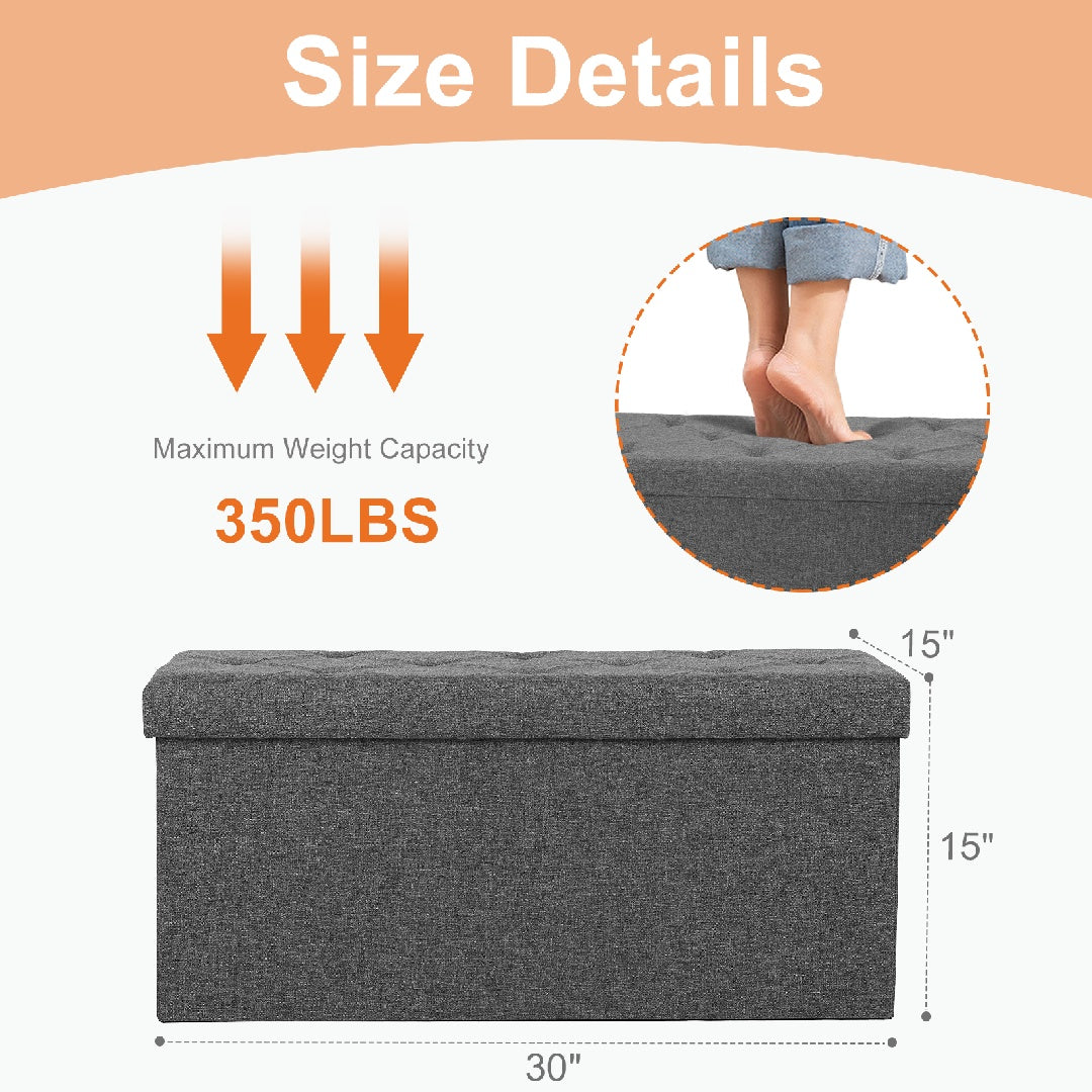 🪑 Storage Ottoman Bench with Thick Padded Seat