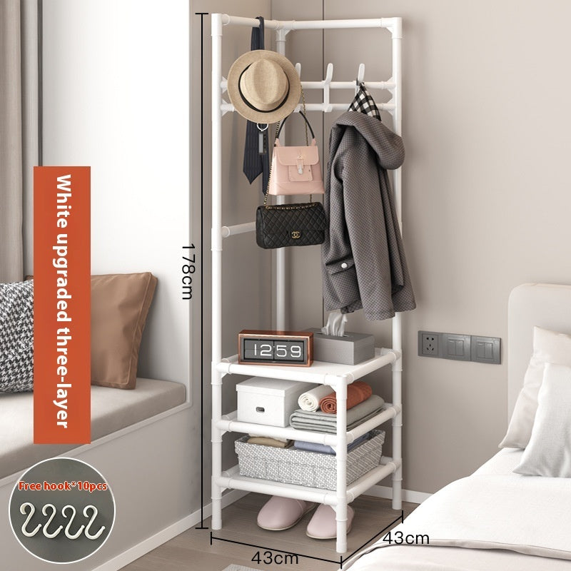 🧥 Corner Coat Rack – Multi-Layer Stainless Steel Rack with Bonus Hooks