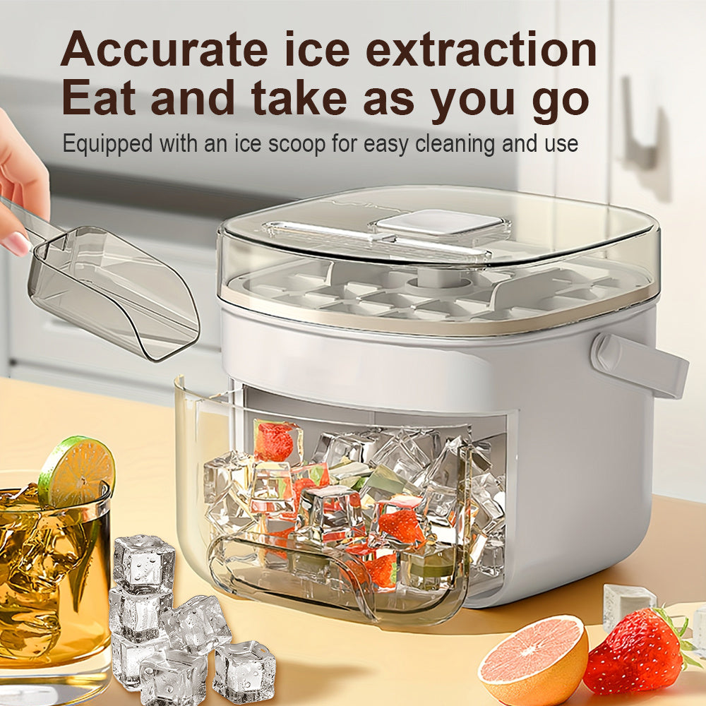 Easy-Release Ice Cube Tray with Storage Box & Scoop