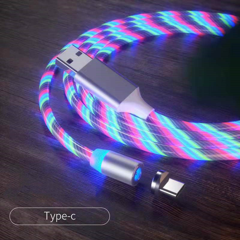 ⚡ LED Magnetic Fast Charging Cable for Smartphones – Micro USB / Type-C
