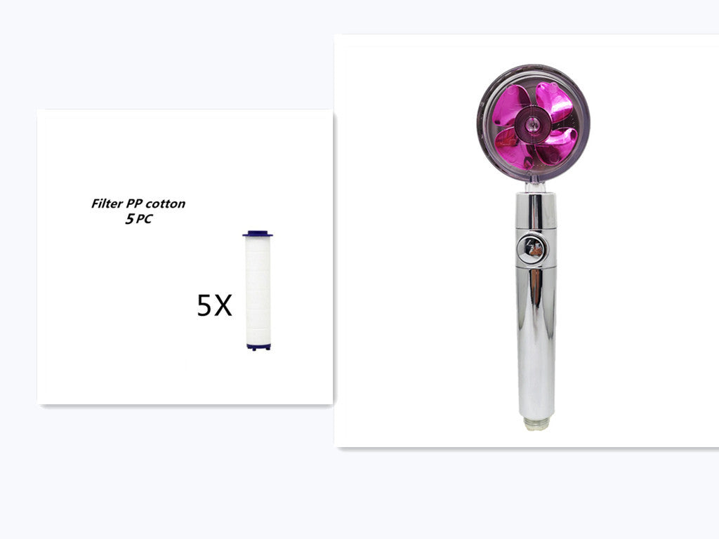 🚿  Propeller Driven Shower Head - High Pressure Handheld Shower Nozzle