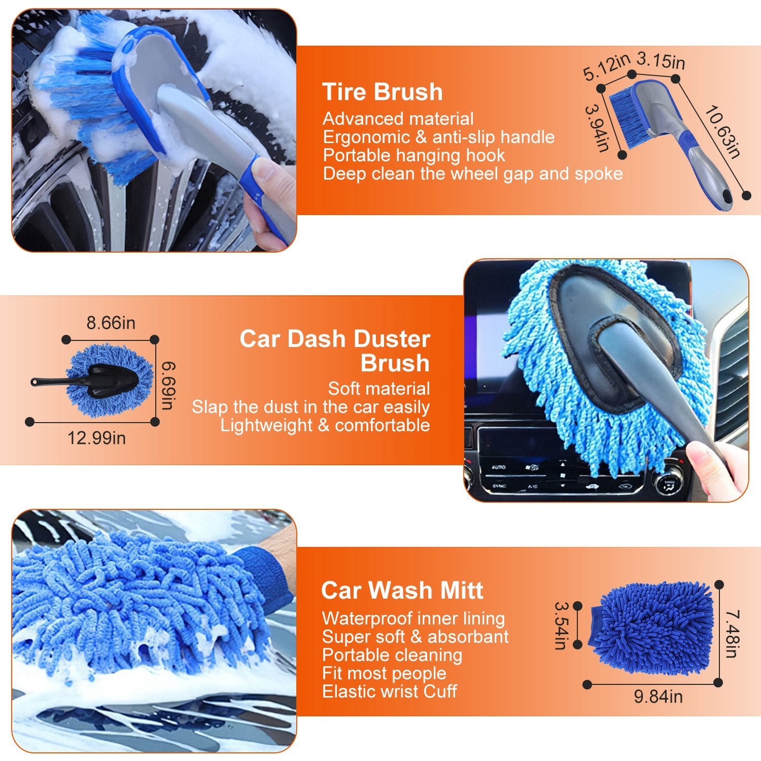 26Pcs Complete Car Detailing Brush Kit
