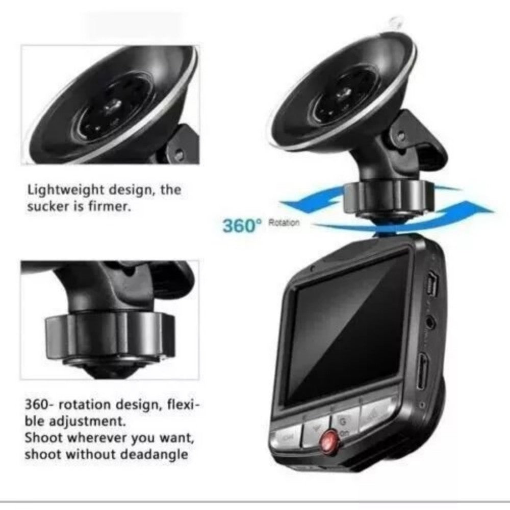 Full HD 1080P Dash Cam – 170° Wide Angle, Night Vision, G-Sensor, and Loop Recording