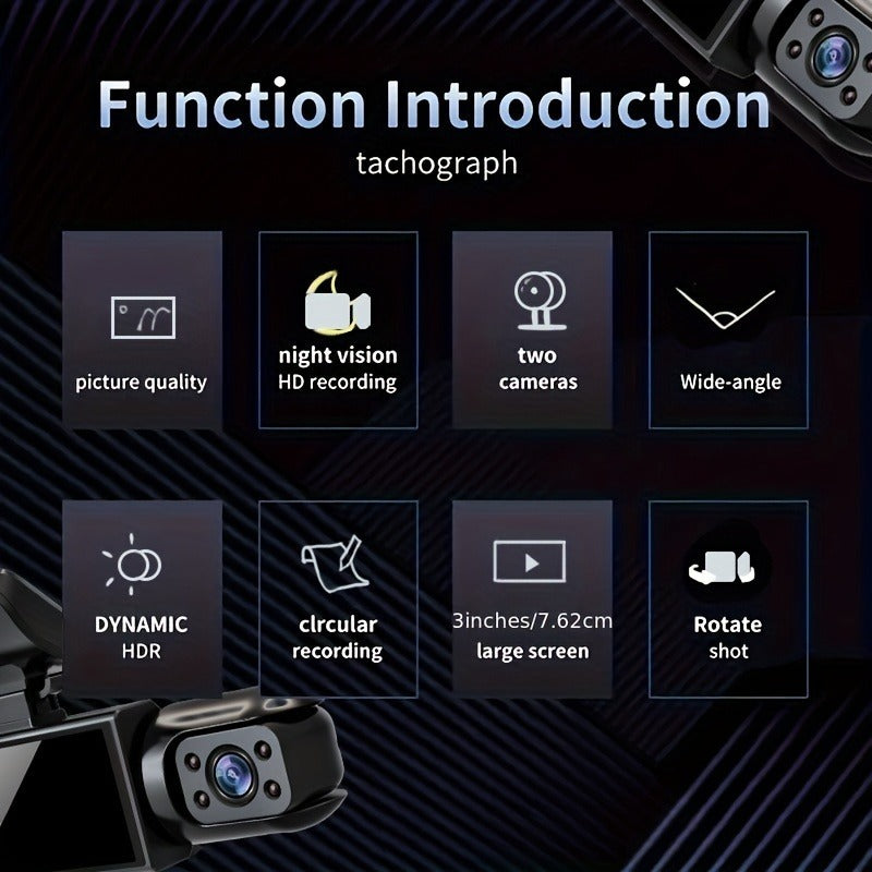 🎥 Dash Cam M8 with 32G Memory Card – Full Scene Adaptation, Full HD Recording