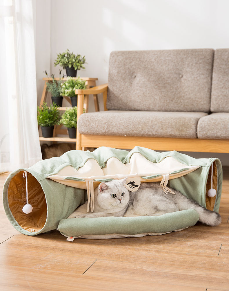 🐾 Collapsible Cat Tunnel – Durable, Washable, and Fun!