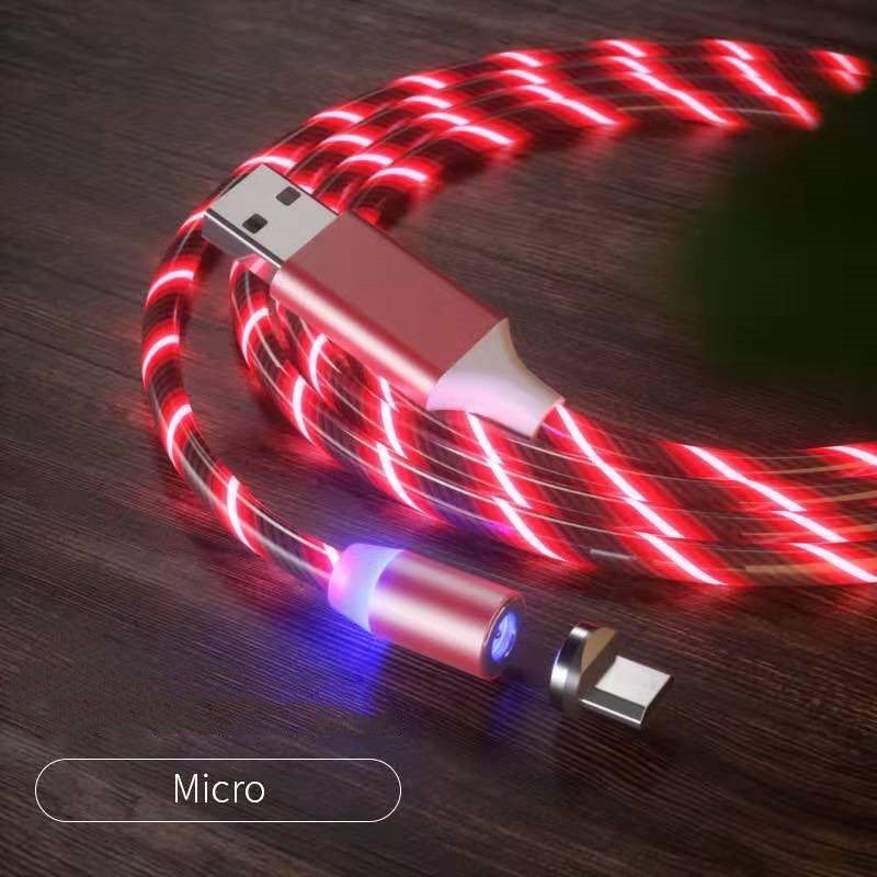 ⚡ LED Magnetic Fast Charging Cable for Smartphones – Micro USB / Type-C