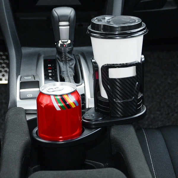 🚗 2-in-1 Rotating Car Cup Holder – Dual Drink & Storage Organizer