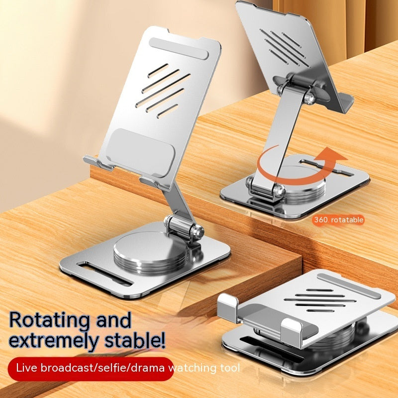 📱 360° Rotating Metal Phone Stand – Adjustable Desktop Holder