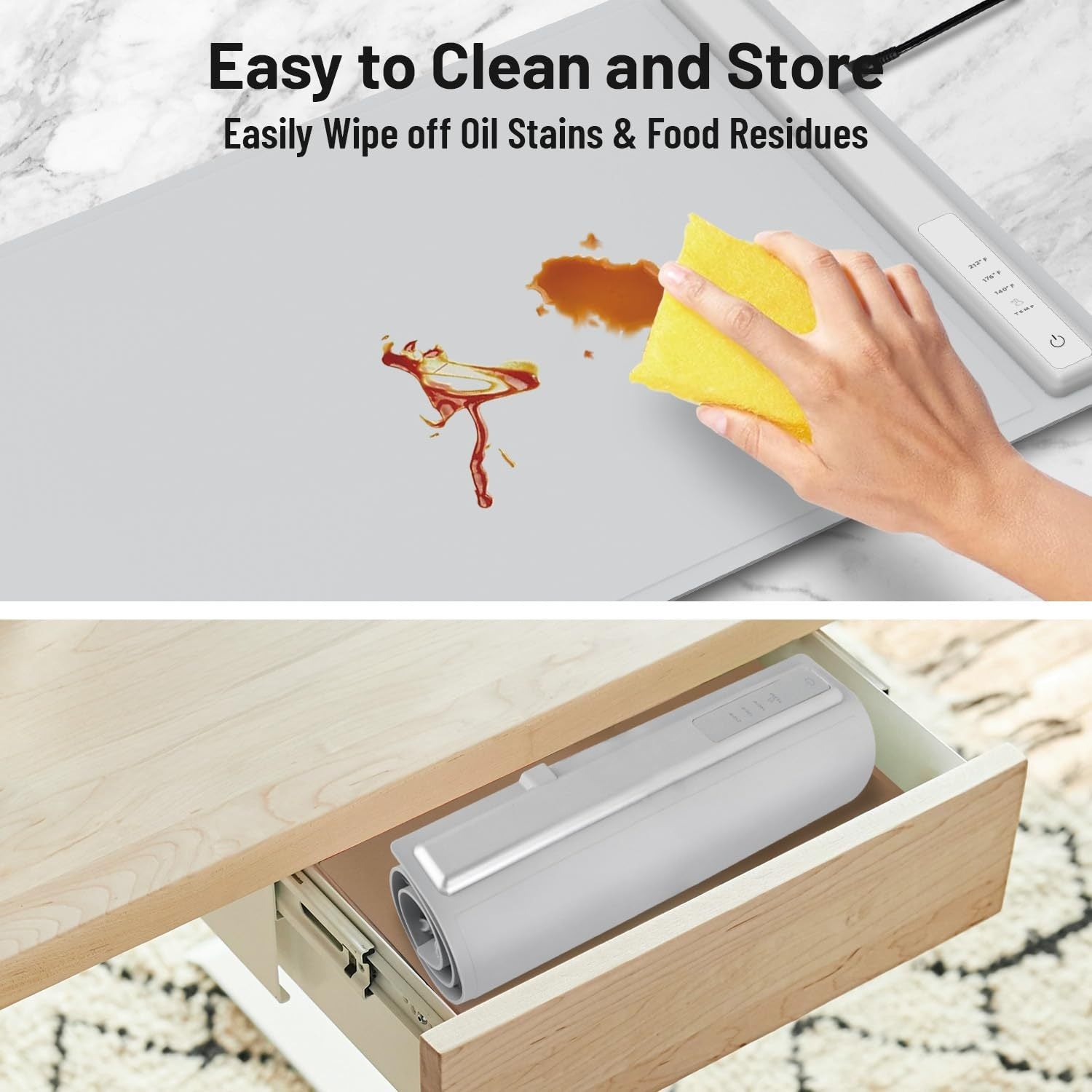 🔥 Food Warming Mat – Foldable Electric Warming Tray with 3 Heat Settings