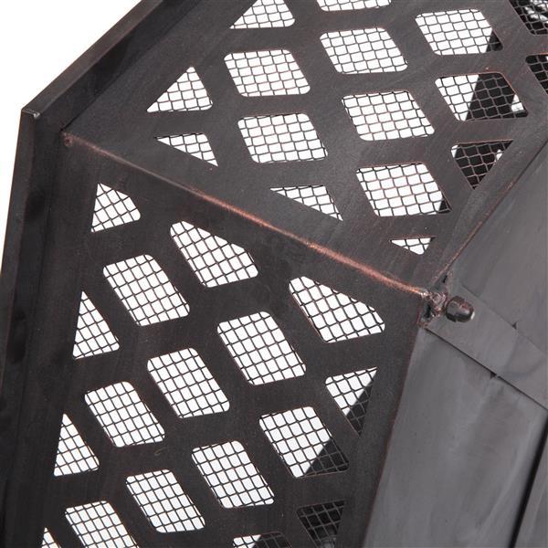 🔥 22-Inch Hexagonal Iron Fire Pit – Red Copper Finish