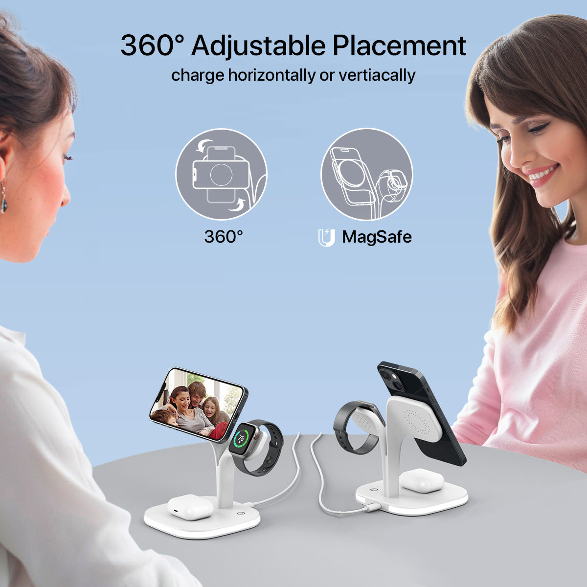 5-in-1 Charging Station – MagSafe Compatible Fast Charger with Night Light