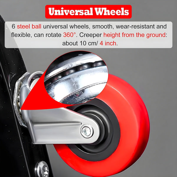 🛠️ 300 lb Z-Shaped Foldable Creeper Seat – 36" 2-in-1 Low Profile Garage Chair