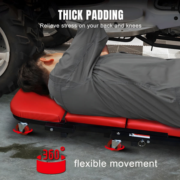 🛠️ 300 lb Z-Shaped Foldable Creeper Seat – 36" 2-in-1 Low Profile Garage Chair