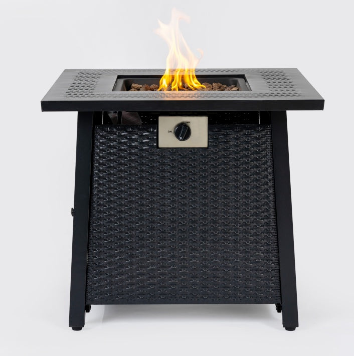🔥 28-Inch Propane Fire Pit Table – Outdoor Square Gas Fire Pit