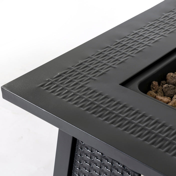 🔥 28-Inch Propane Fire Pit Table – Outdoor Square Gas Fire Pit