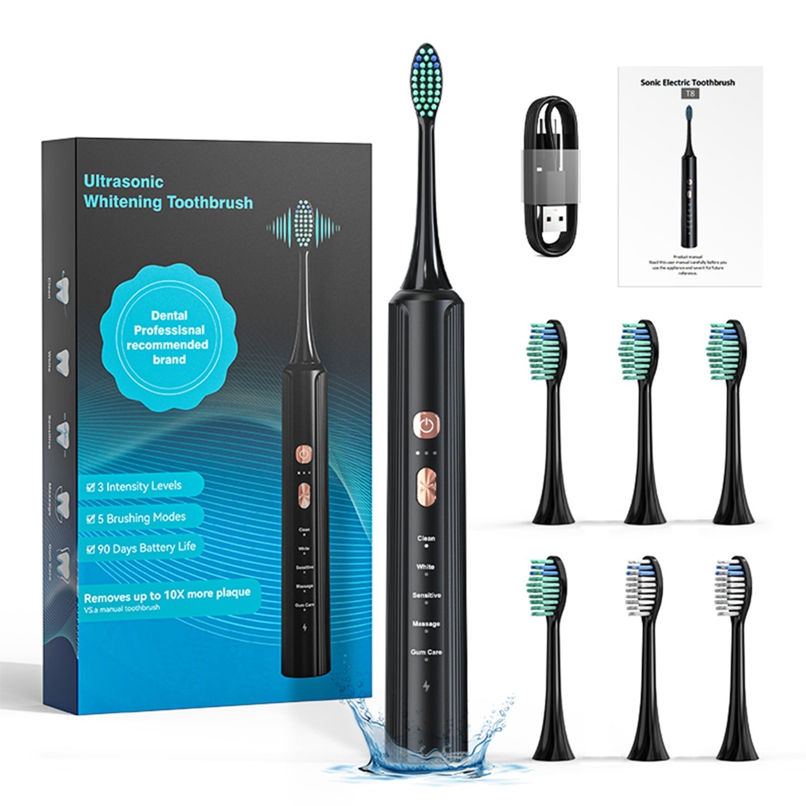 Portable Electric Toothbrush – Compact, Travel-Friendly Design with Long-Lasting Battery