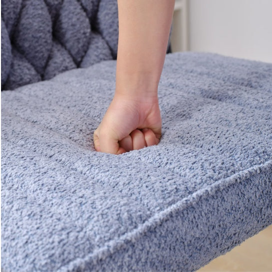 Modern Armless Office Desk Chair – Blue | Ergonomic, No Wheels