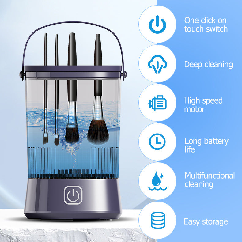 🧼 Mini Electric Makeup Brush Cleaner – Automatic Cleaning & Drying for Bathroom Countertops