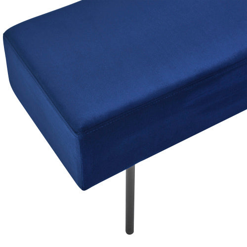 Contemporary Velvet Upholstered Bench – 45" Blue Accent Bench