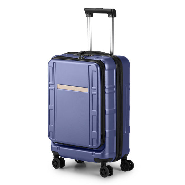 🧳 20" Carry-On Luggage with Front Laptop Compartment - Blue | TSA Lock | ABS+PC Hard Shell