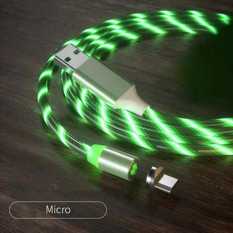 ⚡ LED Magnetic Fast Charging Cable for Smartphones – Micro USB / Type-C