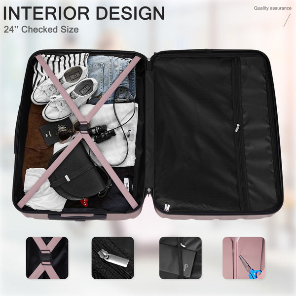 🧳 Three-in-One Vertical Striped Suitcase Set