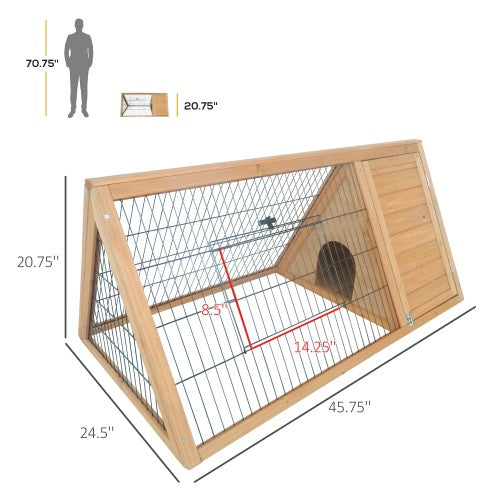 🐰 PawHut 46" Wooden A-Frame Outdoor Rabbit Cage