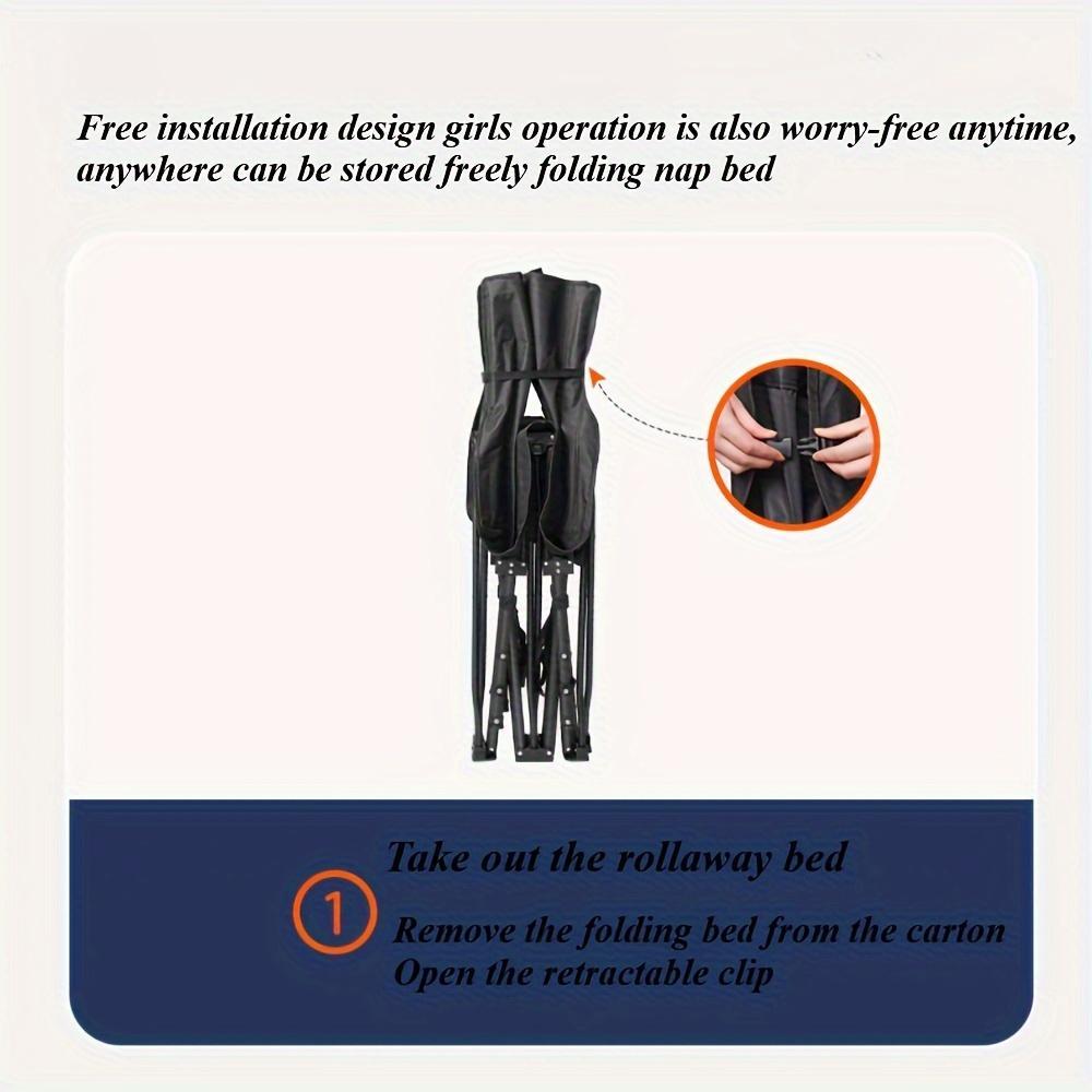 🛏️ Premium Black Heavy Duty Foldable Camp Cot with Storage Bag