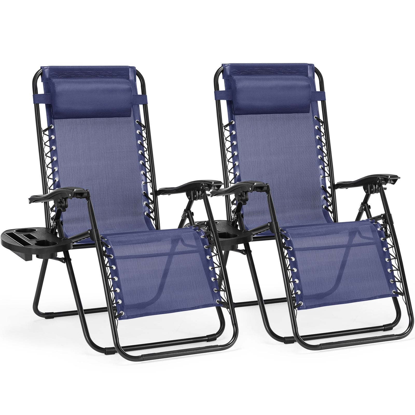DEAL: Set of 2 Zero Gravity Lounge Chairs – Reclining with Pillow & Cup Holder