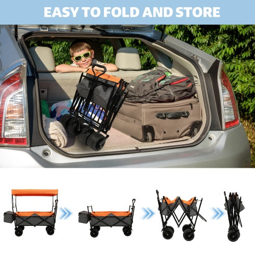 Heavy-Duty Foldable Stroller Cart with 7" All-Terrain Wheels | Large Capacity