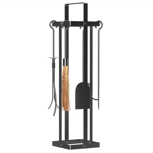 Outsunny 5-Piece Heavy-Duty Fireplace Tool Set – Indoor/Outdoor