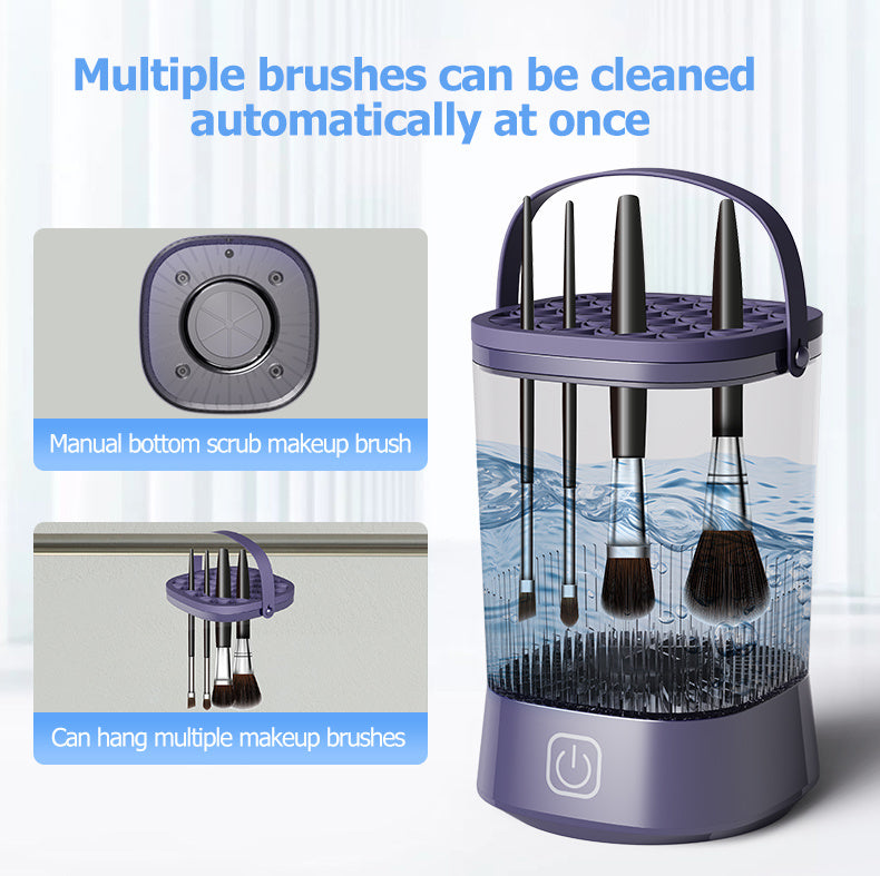 🧼 Mini Electric Makeup Brush Cleaner – Automatic Cleaning & Drying for Bathroom Countertops