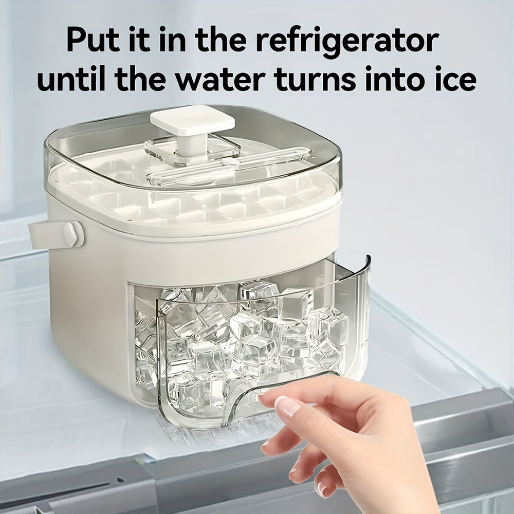 Easy-Release Ice Cube Tray with Storage Box & Scoop